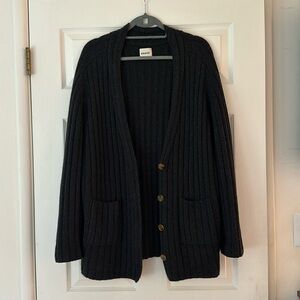 Khaite Charcoal Cashmere Boyfriend Cardigan - SZ Small